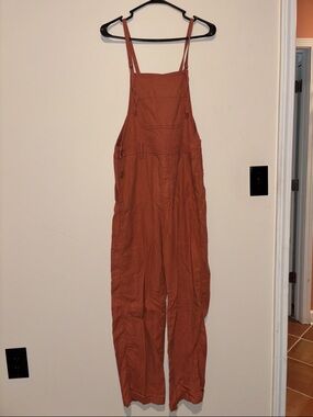 American Eagle Rust Orange Cotton Overalls